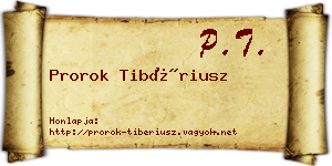 Prorok Tibériusz névjegykártya